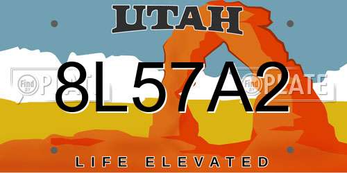 8L57A2 Utah License Plate