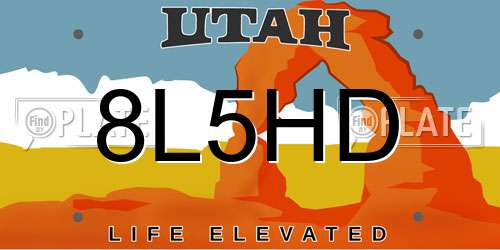 8L5HD Utah License Plate