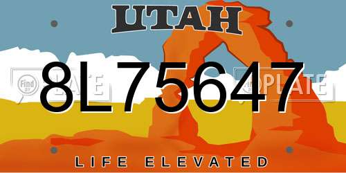 8L75647 Utah License Plate