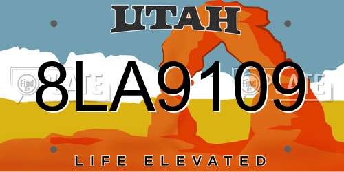 8LA9109 Utah License Plate