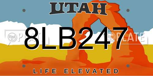8LB247 Utah License Plate