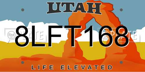 8LFT168 Utah License Plate