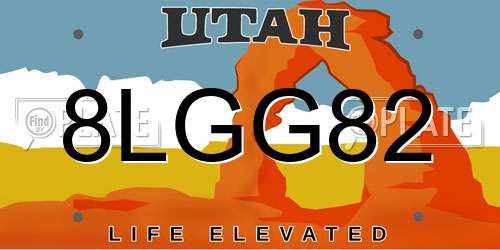 8LGG82 Utah License Plate