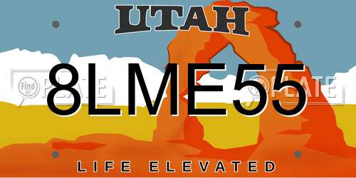 8LME55 Utah License Plate