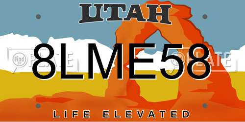 8LME58 Utah License Plate