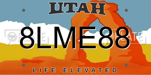 8LME88 Utah License Plate