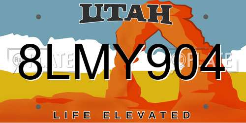 8LMY904 Utah License Plate