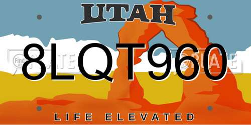 8LQT960 Utah License Plate