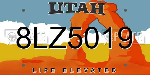 8LZ5019 Utah License Plate