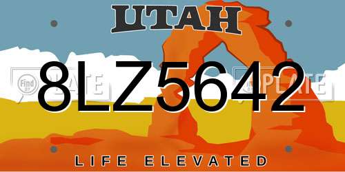 8LZ5642 Utah License Plate