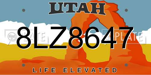 8LZ8647 Utah License Plate