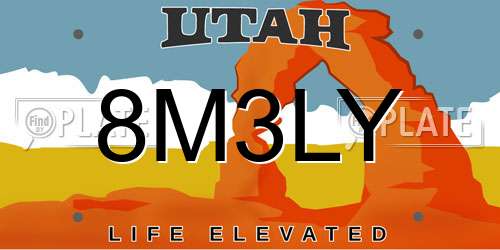8M3LY Utah License Plate