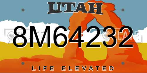 8M64232 Utah License Plate