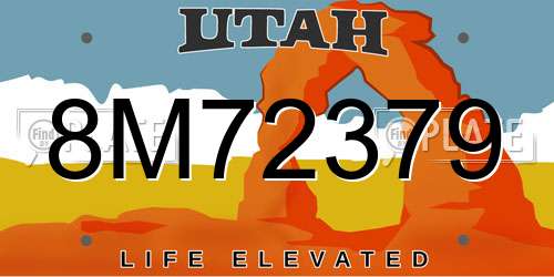 8M72379 Utah License Plate