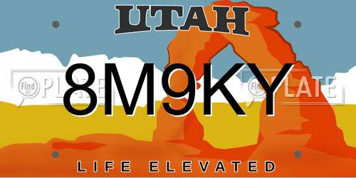 8M9KY Utah License Plate