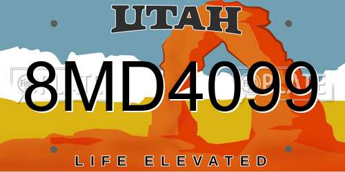 8MD4099 Utah License Plate