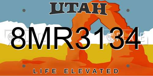 8MR3134 Utah License Plate
