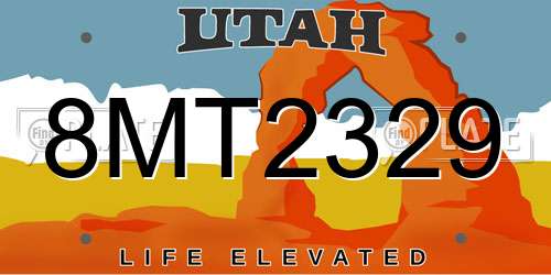 8MT2329 Utah License Plate