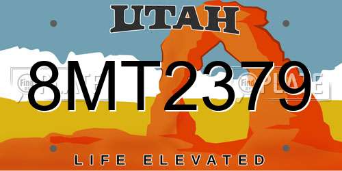 8MT2379 Utah License Plate