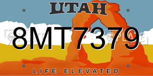 8MT7379 Utah License Plate