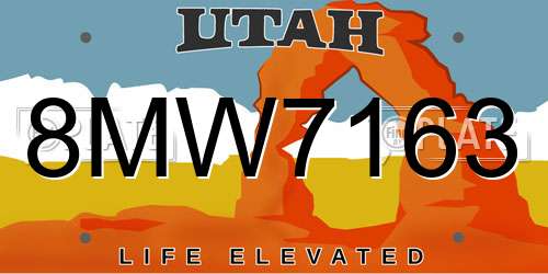 8MW7163 Utah License Plate