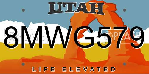 8MWG579 Utah License Plate