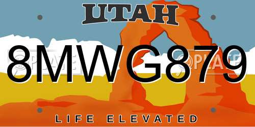 8MWG879 Utah License Plate