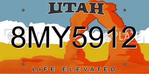 8MY5912 Utah License Plate