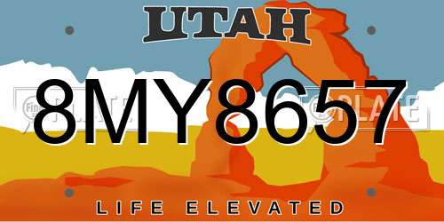 8MY8657 Utah License Plate