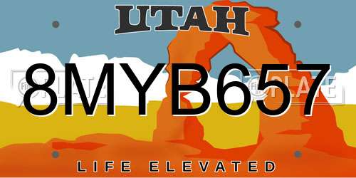 8MYB657 Utah License Plate