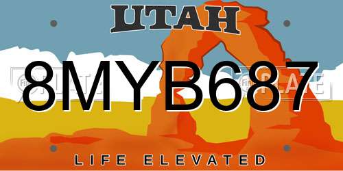 8MYB687 Utah License Plate