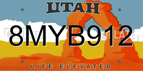 8MYB912 Utah License Plate