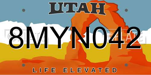 8MYN042 Utah License Plate