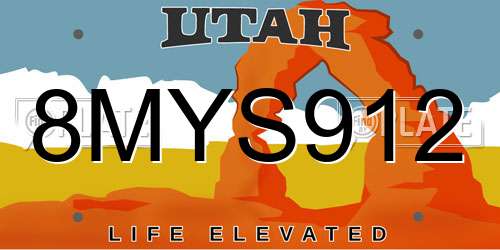 8MYS912 Utah License Plate