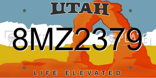 8MZ2379 Utah License Plate