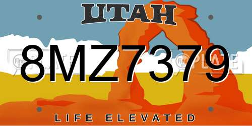 8MZ7379 Utah License Plate