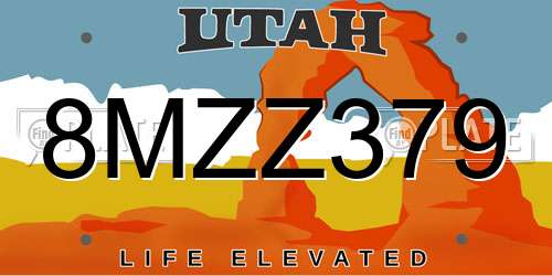 8MZZ379 Utah License Plate