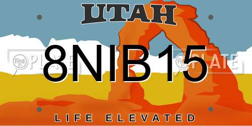 8NIB15 Utah License Plate