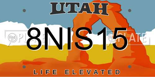 8NIS15 Utah License Plate