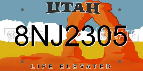 8NJ2305 Utah License Plate
