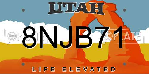 8NJB71 Utah License Plate