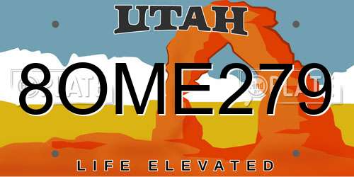 8OME279 Utah License Plate