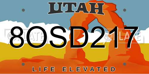 8OSD217 Utah License Plate