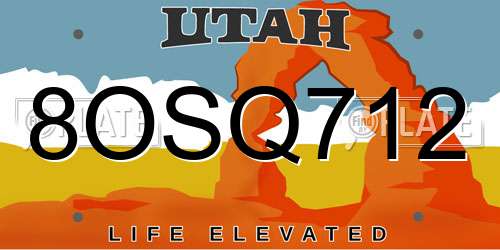 8OSQ712 Utah License Plate