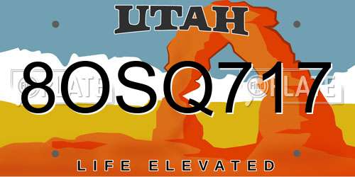 8OSQ717 Utah License Plate