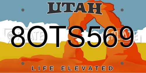 8OTS569 Utah License Plate