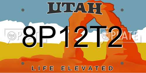 8P12T2 Utah License Plate