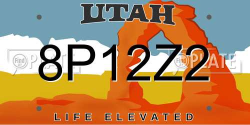 8P12Z2 Utah License Plate