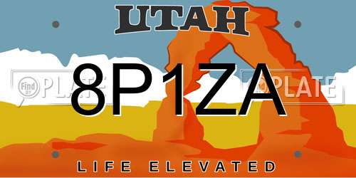 8P1ZA Utah License Plate