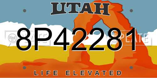 8P42281 Utah License Plate